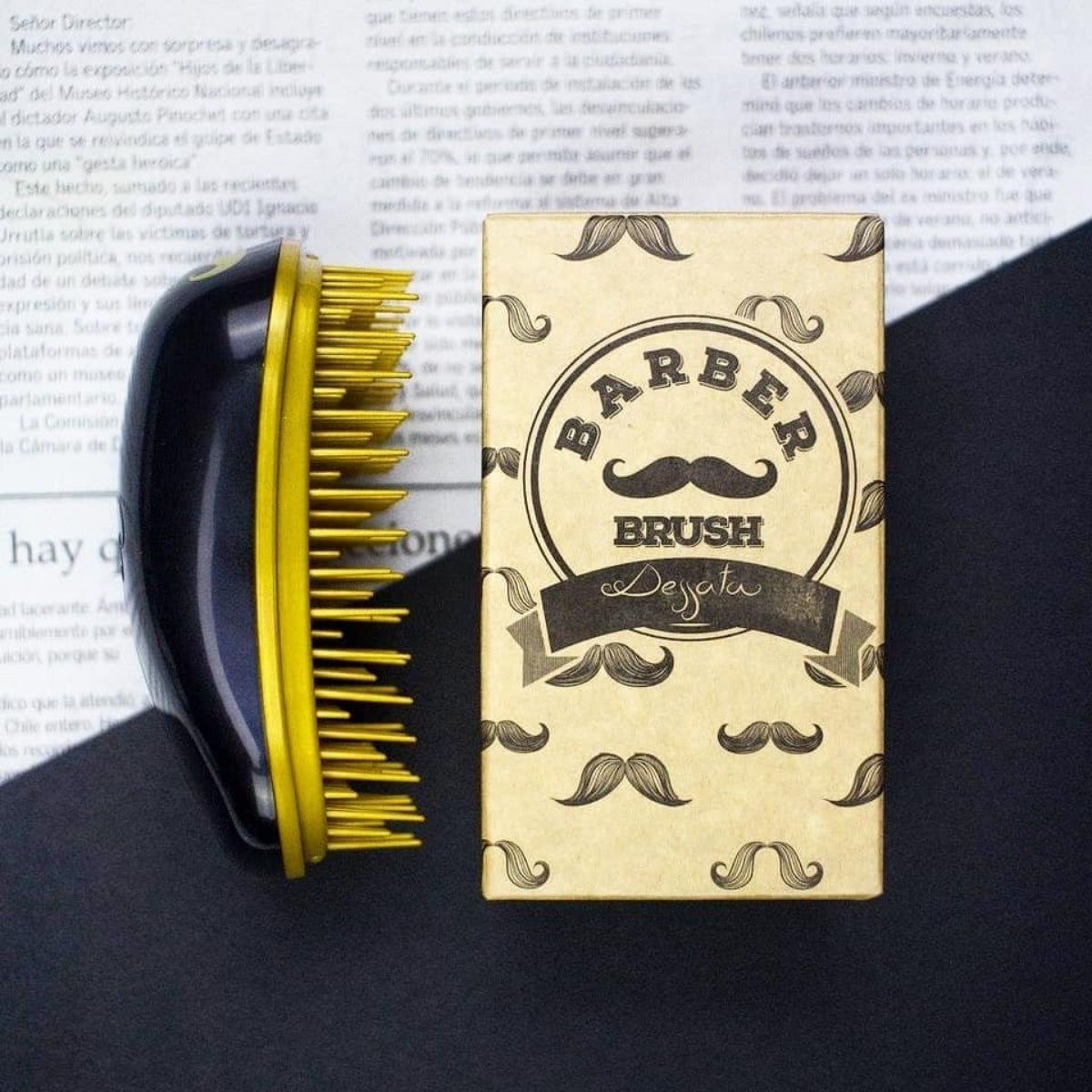 Cepillo Desenredante Mini Barber Negro Oro Dessata